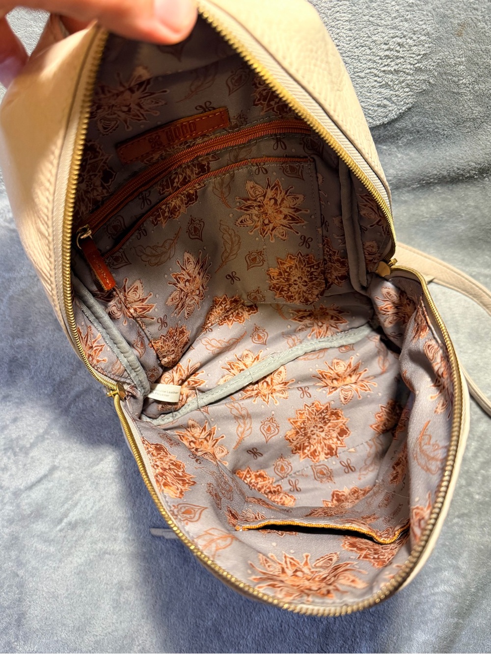 HOBO International Cliff Cream Leather Backpack with Gold Hardware - Picture 12 of 12